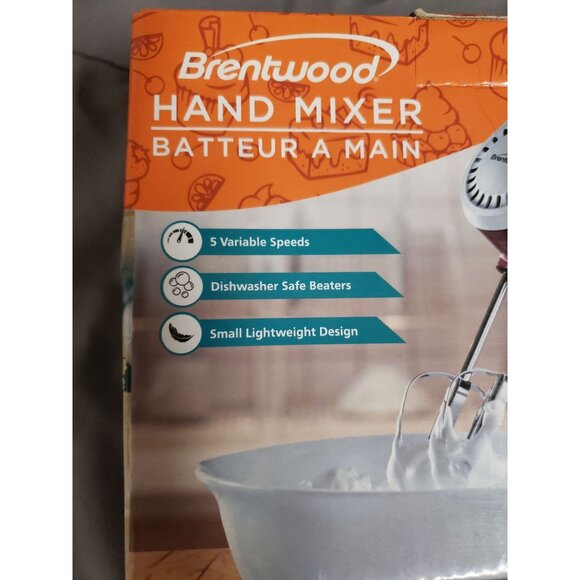 Brentwood Red 5-Speed Hand Mixer (New in Box) - Picture 4 of 4